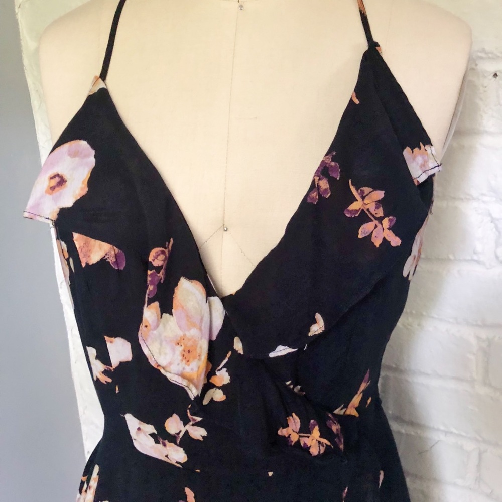 Urban Outfitters Ruffle Wrap Laceup Back Dress